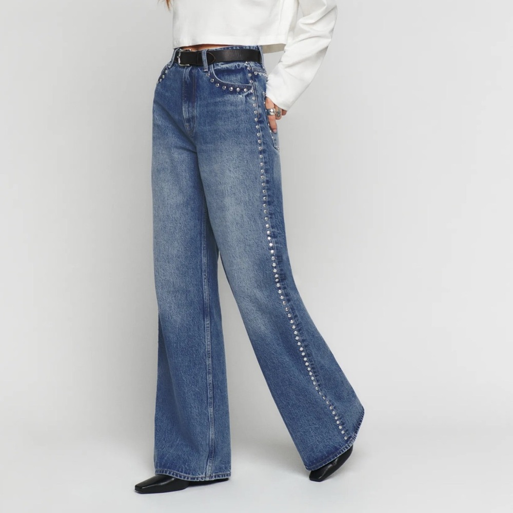 Reformation Slouchy Stud Jeans